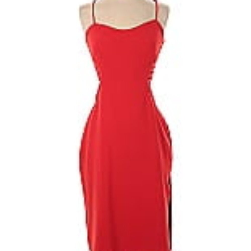 Halston Heritage Red Cutout Dress โ Size 2 - Picture 4 of 10